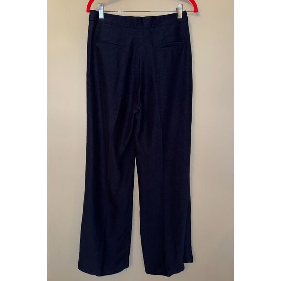Sézane Tailored Navy Blue Lined Trousers Old Money Classic Chic Straight Leg - Picture 3 of 7